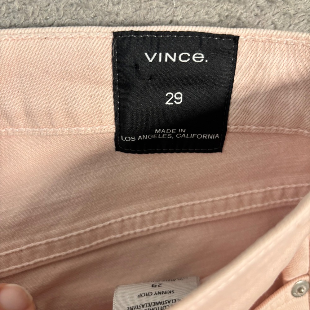 Vince Skinny Crop Jeans Size 29 Tulip Pink Cotton Elastane Soft Pink‎ Denim - Picture 5 of 16